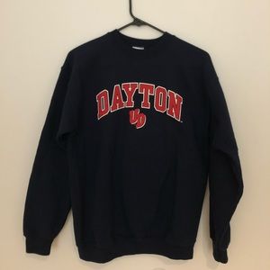 Navy University of Dayton crew neck sweatshirt